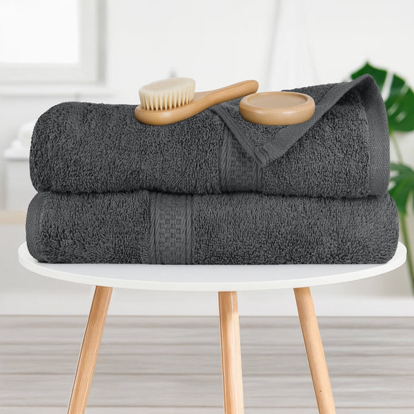 Bath Towel 4 Pack 27x54 in Ultra Soft Quick Drying Cotton Towel - Gray