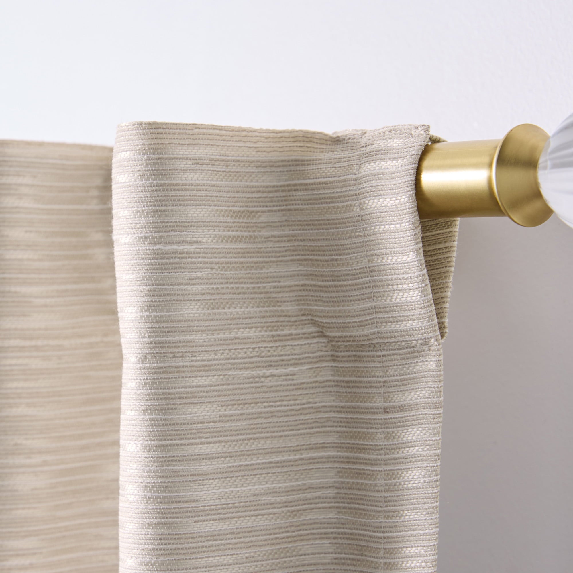 Better Homes & Gardens Striated Luxe Blackout Curtain, 1 Indoor Drape Panel for Bedroom, Pole Top, Back Tab, Almond Biscuit, 50"W x 84"L Floor Length