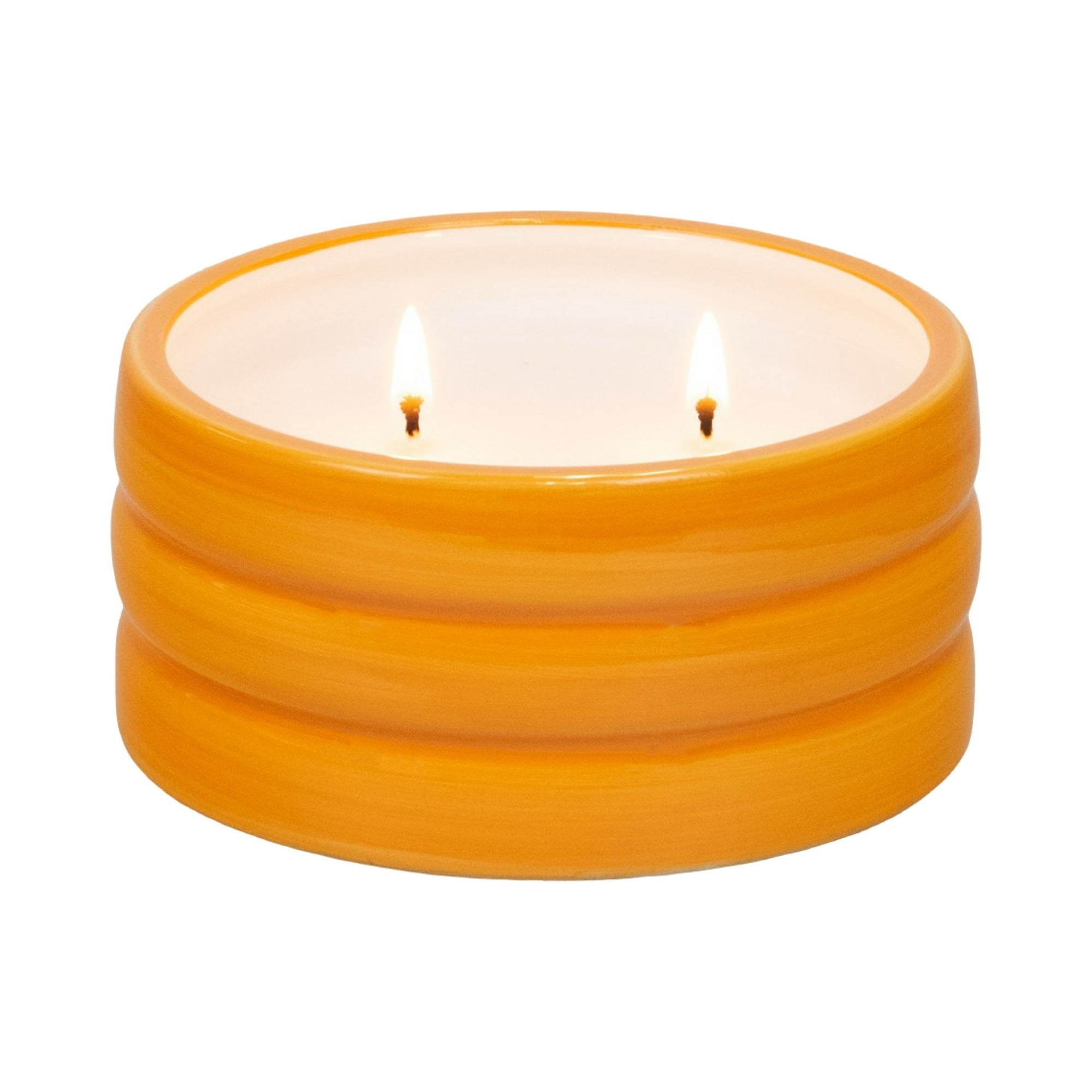 Mainstays 1-Wick Ceramic Waffle Scented Jar Candle, Maple Pumpkin Latte, 12 oz.