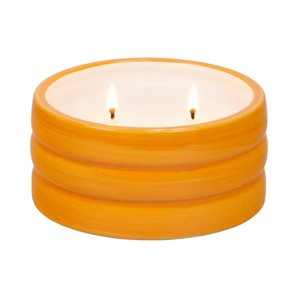 Mainstays 1-Wick Ceramic Waffle Scented Jar Candle, Maple Pumpkin Latte, 12 oz.