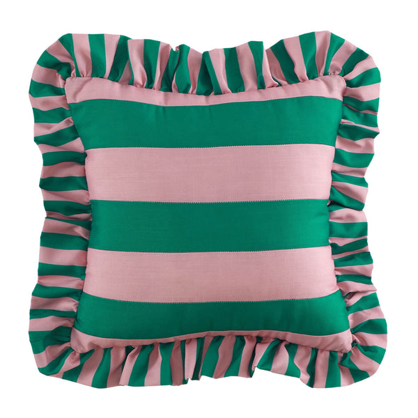 Mainstays 18"x18" Pink Ruffle Stripe Pillow