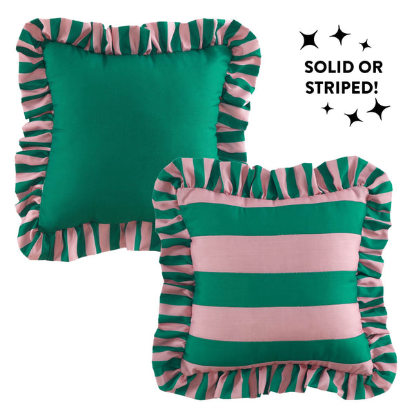 Mainstays 18"x18" Pink Ruffle Stripe Pillow